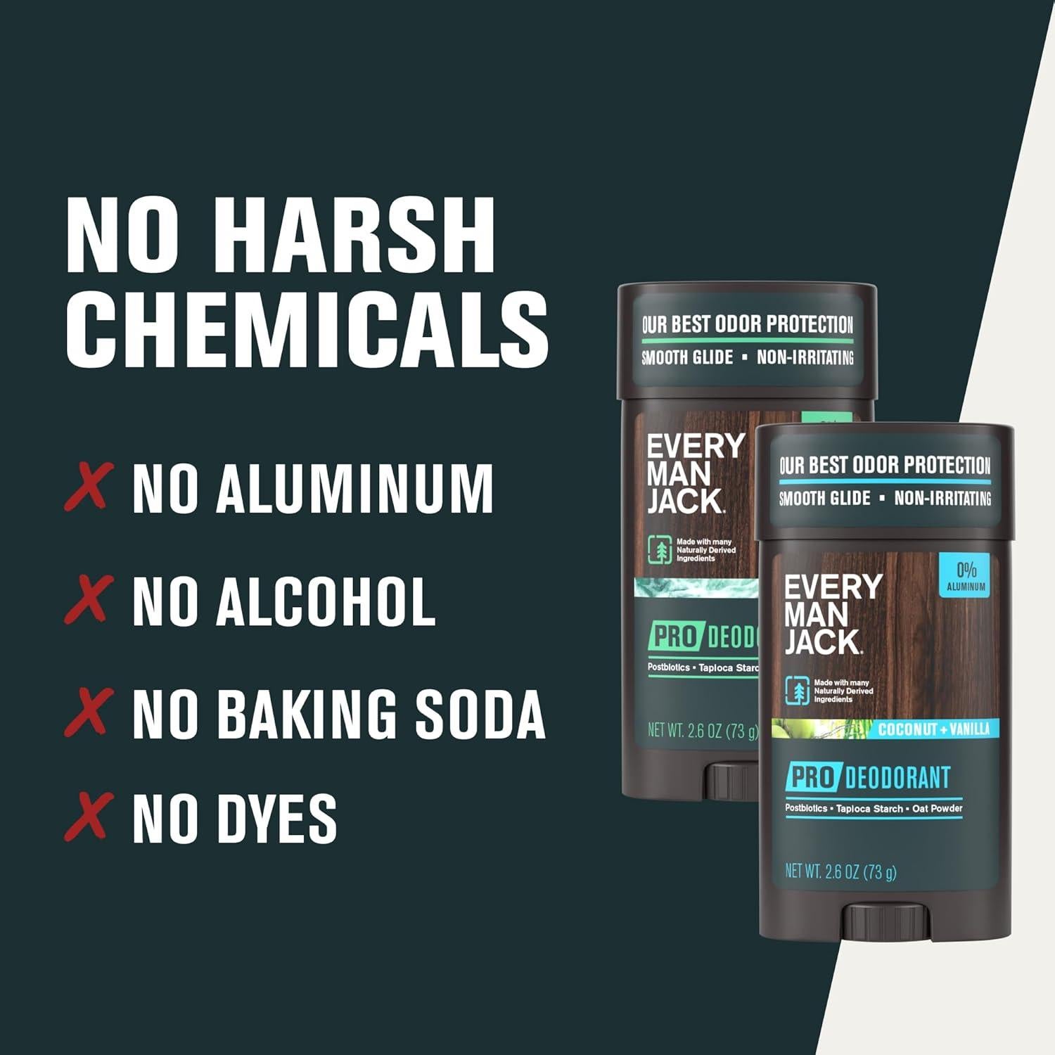 Desodorante Pro Every Man Jack 74.9 g - Coco y Vainilla - 48 Horas