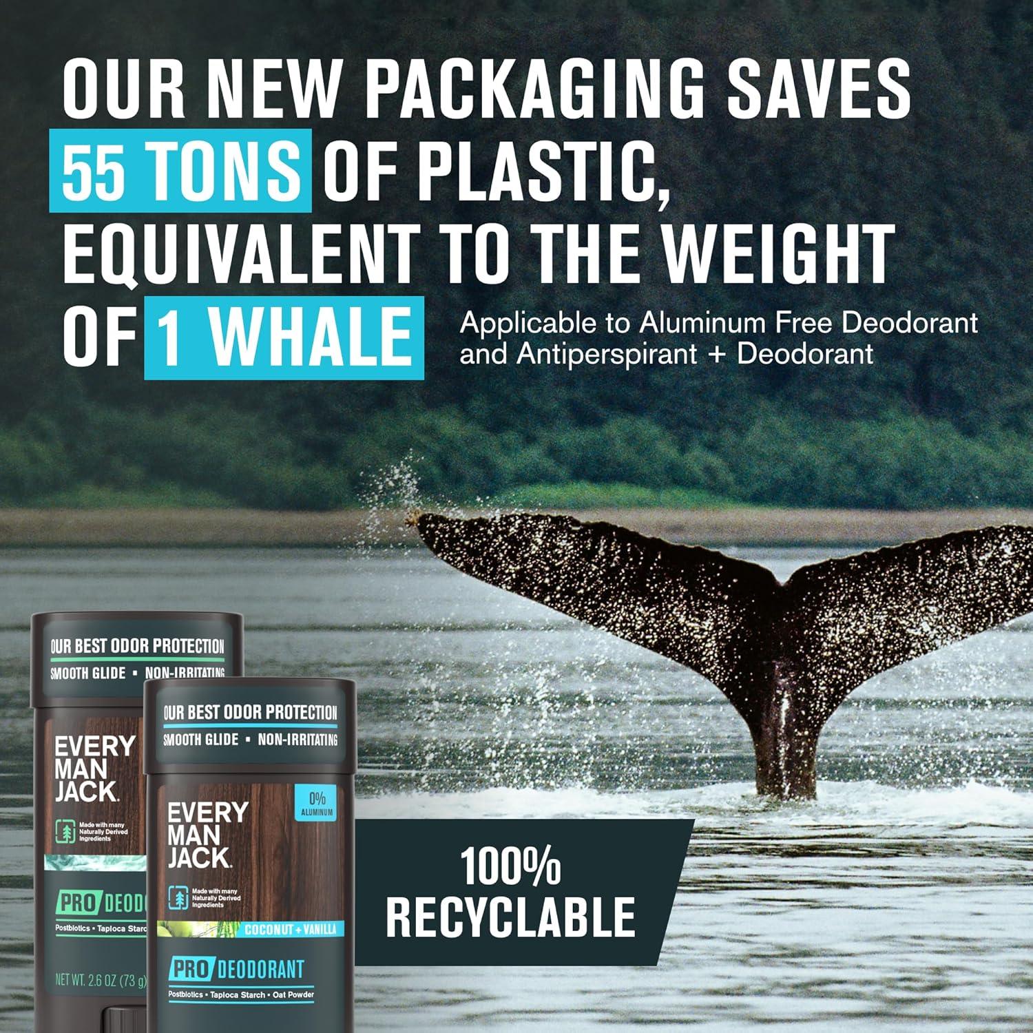 Desodorante Pro Every Man Jack 74.9 g - Coco y Vainilla - 48 Horas