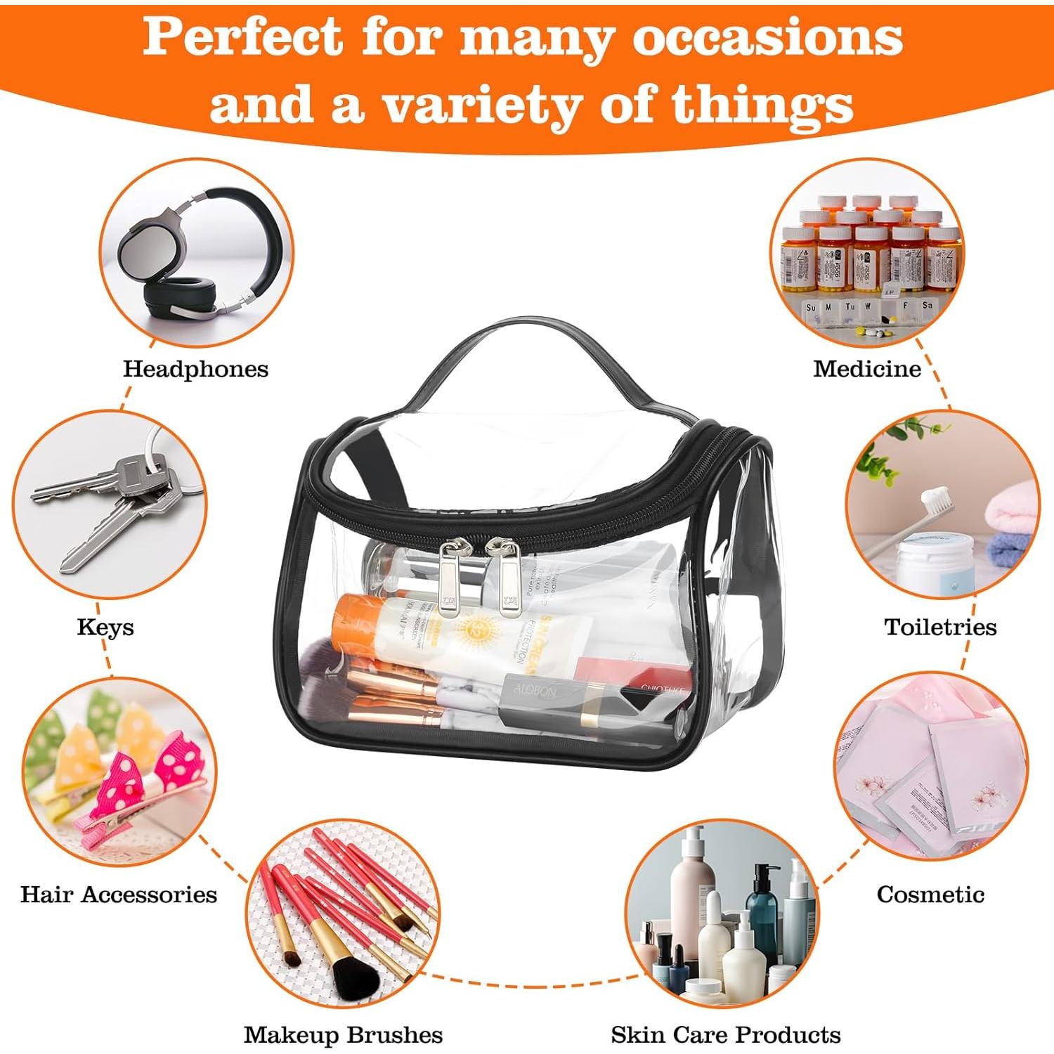 Bolsa Cosmética Transparente HAOGUAGUA 20x17x14.5 cm Negra