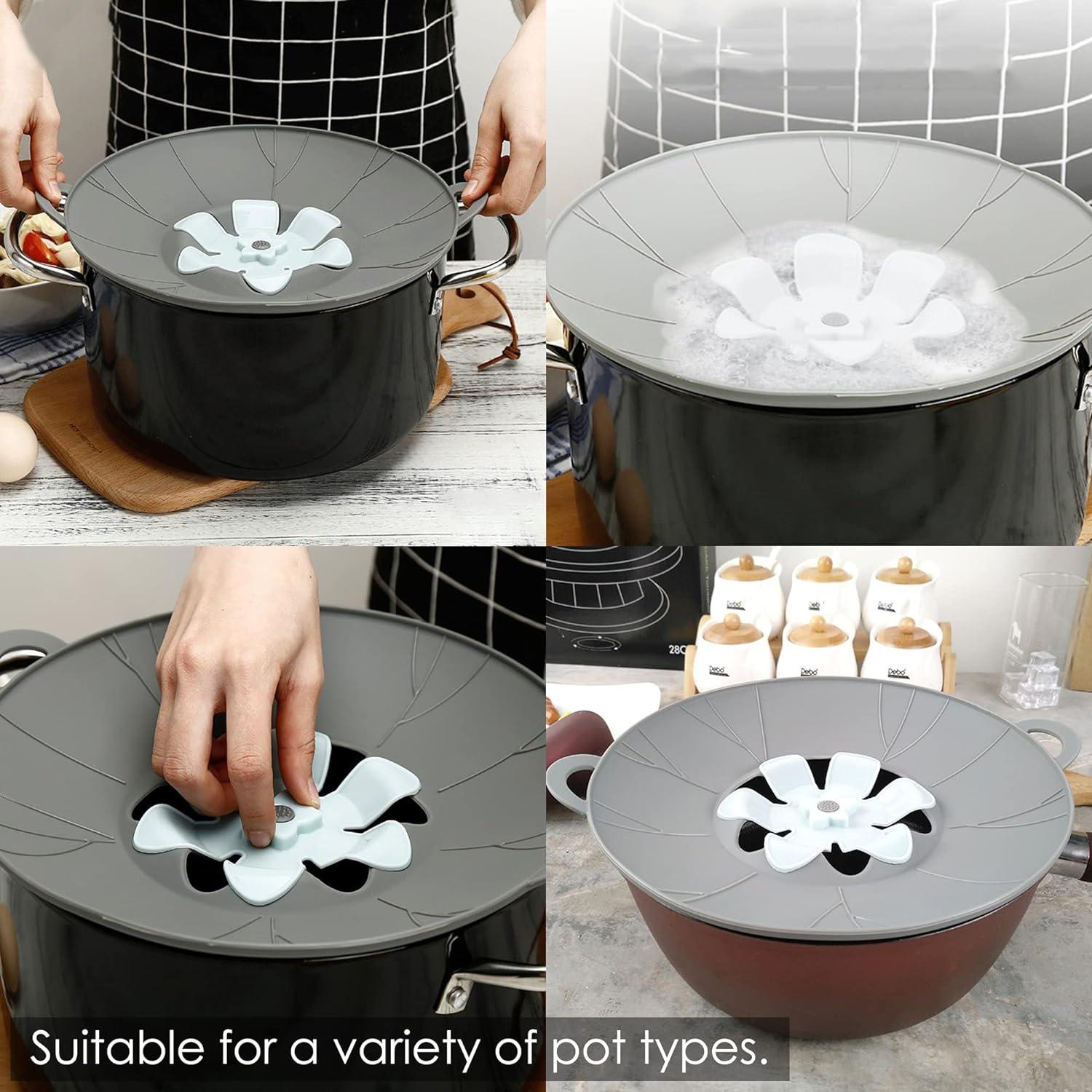 Juego de 3 tapas de silicona URMONA para microondas y cocina