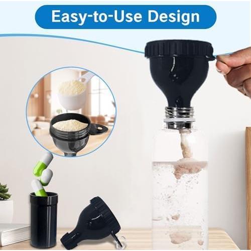 Contenedor de Polvo de Proteína YAFIYGI con Embudo y Pastillero