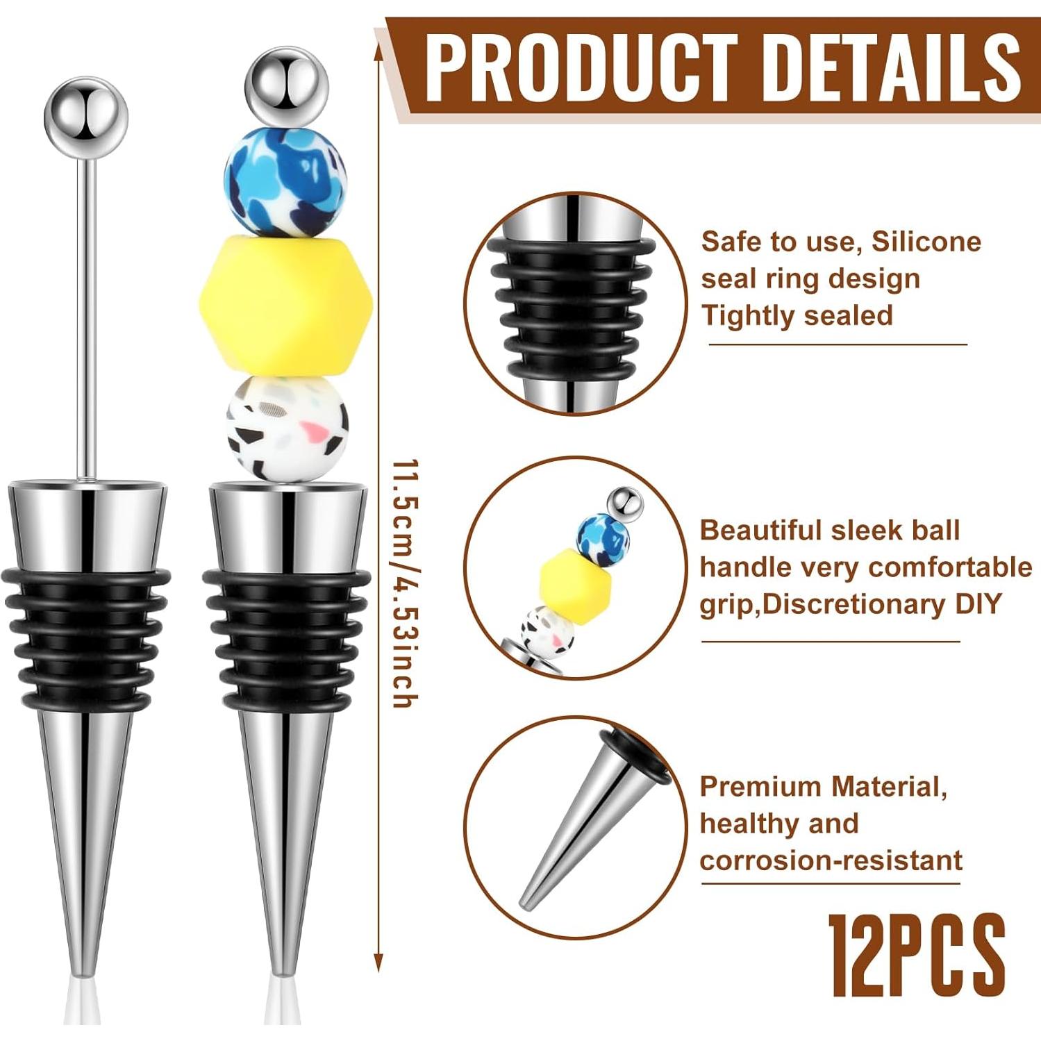 Tapones de Vino Reutilizables Tandefio - 12 Pcs Silicona Colorida