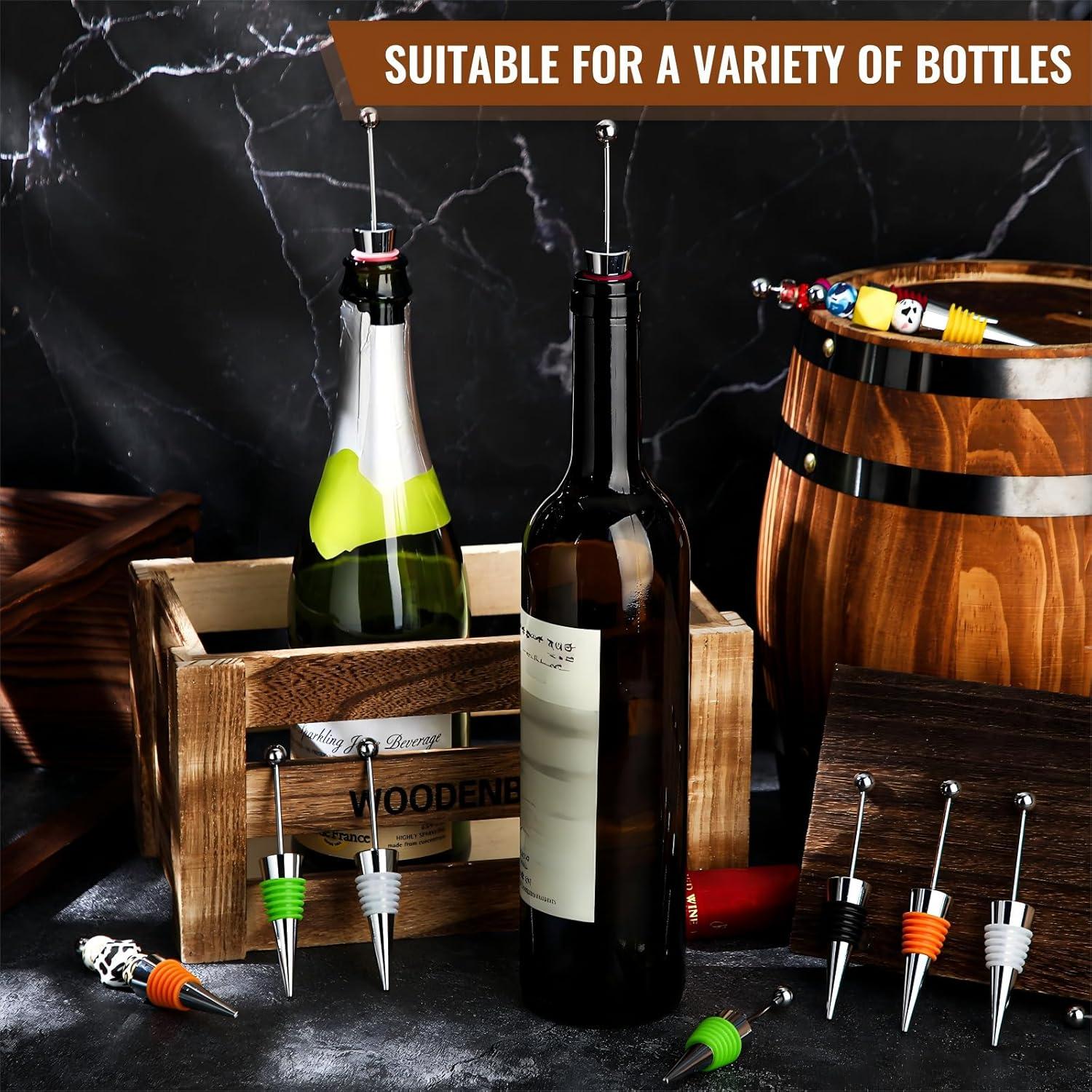 Tapones de Vino Reutilizables Tandefio - 12 Pcs Silicona Colorida