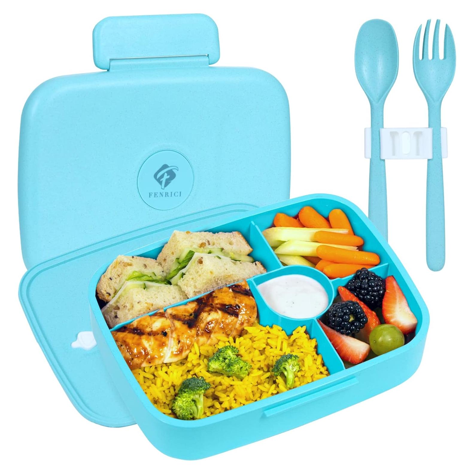 Caja de Almuerzo Bento Fenrici Azul Frío 5 Compartimentos BPA Libre