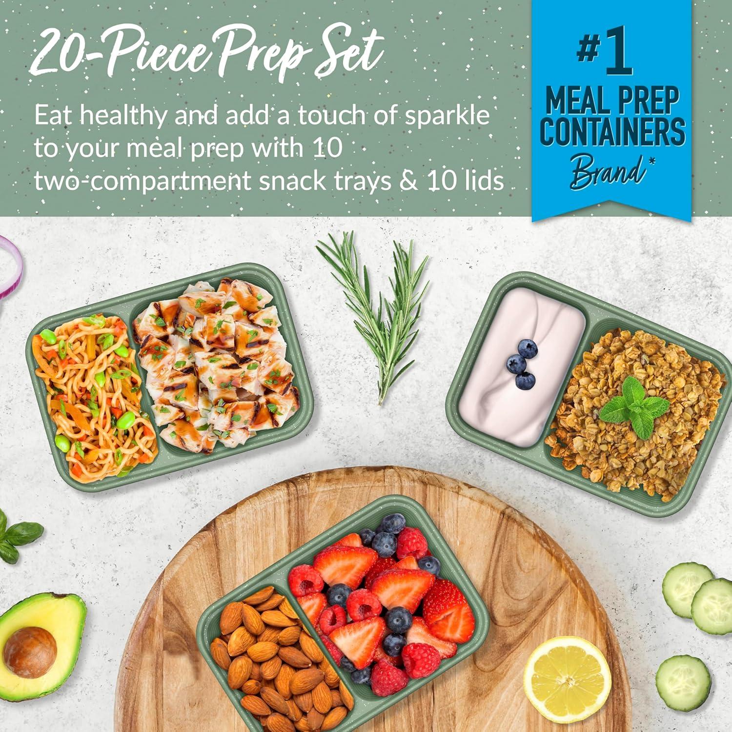 Contenedores de Snack Bentgo Prep 20 Piezas 2 Compartimentos