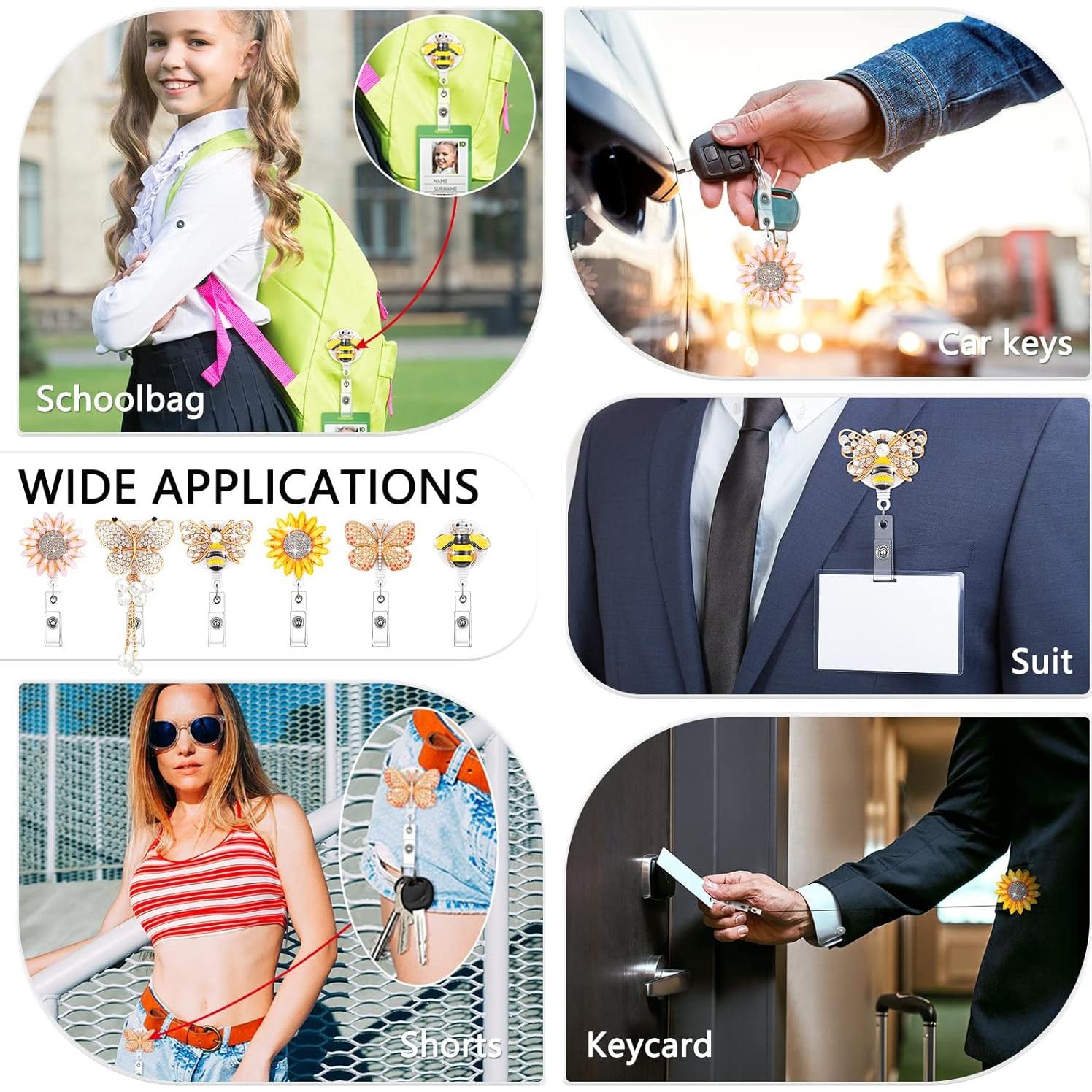 Chinco 6 Piezas Rueda de Insignia Girasol con Cristales