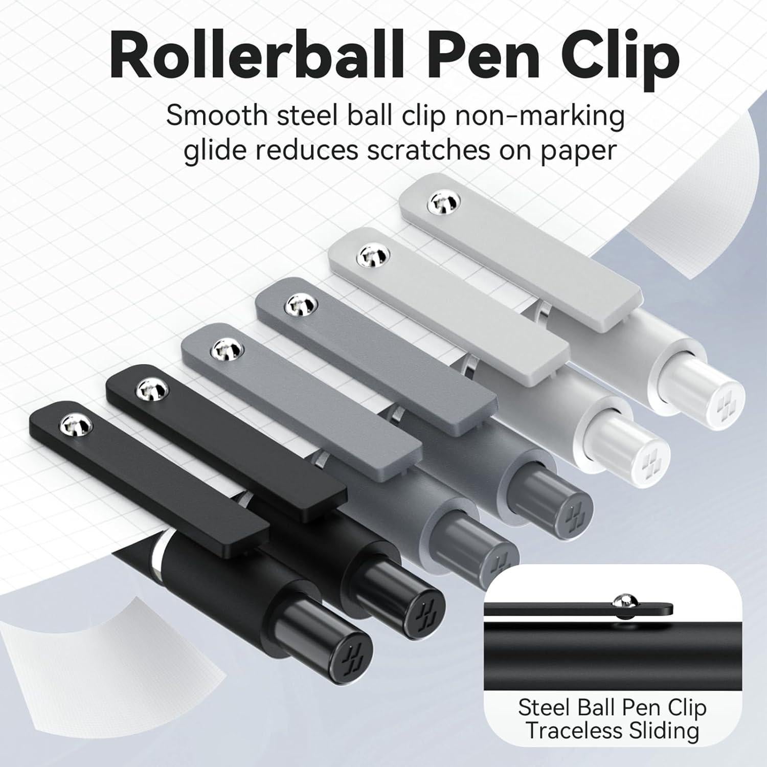 Bolígrafos de Gel ACEES 0.5mm Tinta Negra 6 Pcs Secado Rápido