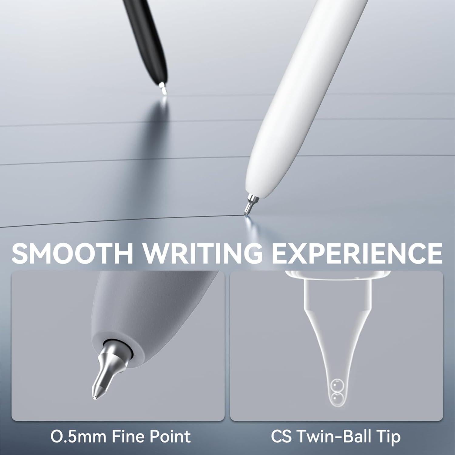 Bolígrafos de Gel ACEES 0.5mm Tinta Negra 6 Pcs Secado Rápido