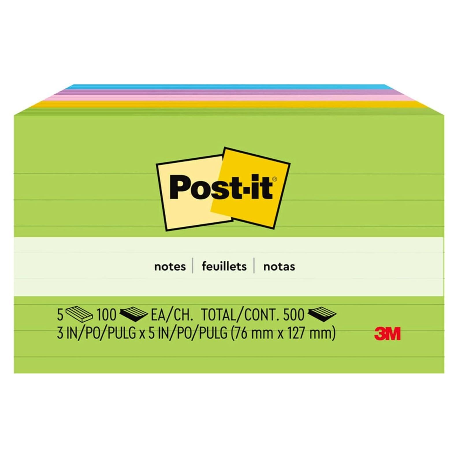 Notas Post-it Fantasía Floral 5 Blocs 100 Hojas 7.6x12.7cm