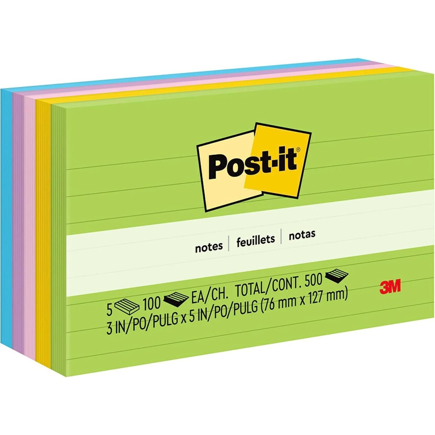 Notas Post-it Fantasía Floral 5 Blocs 100 Hojas 7.6x12.7cm