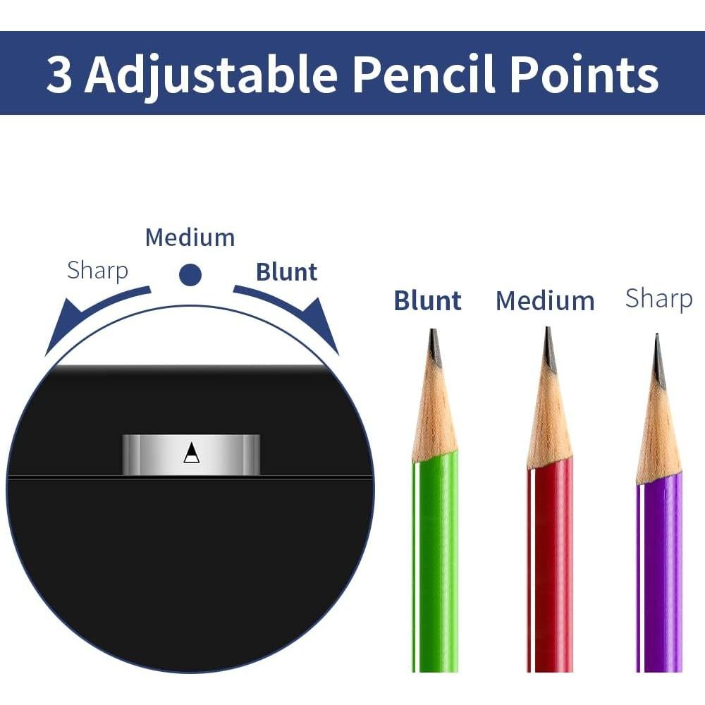 Sacapuntas Eléctrico AFMAT Negro 6-8mm 3 Configuraciones