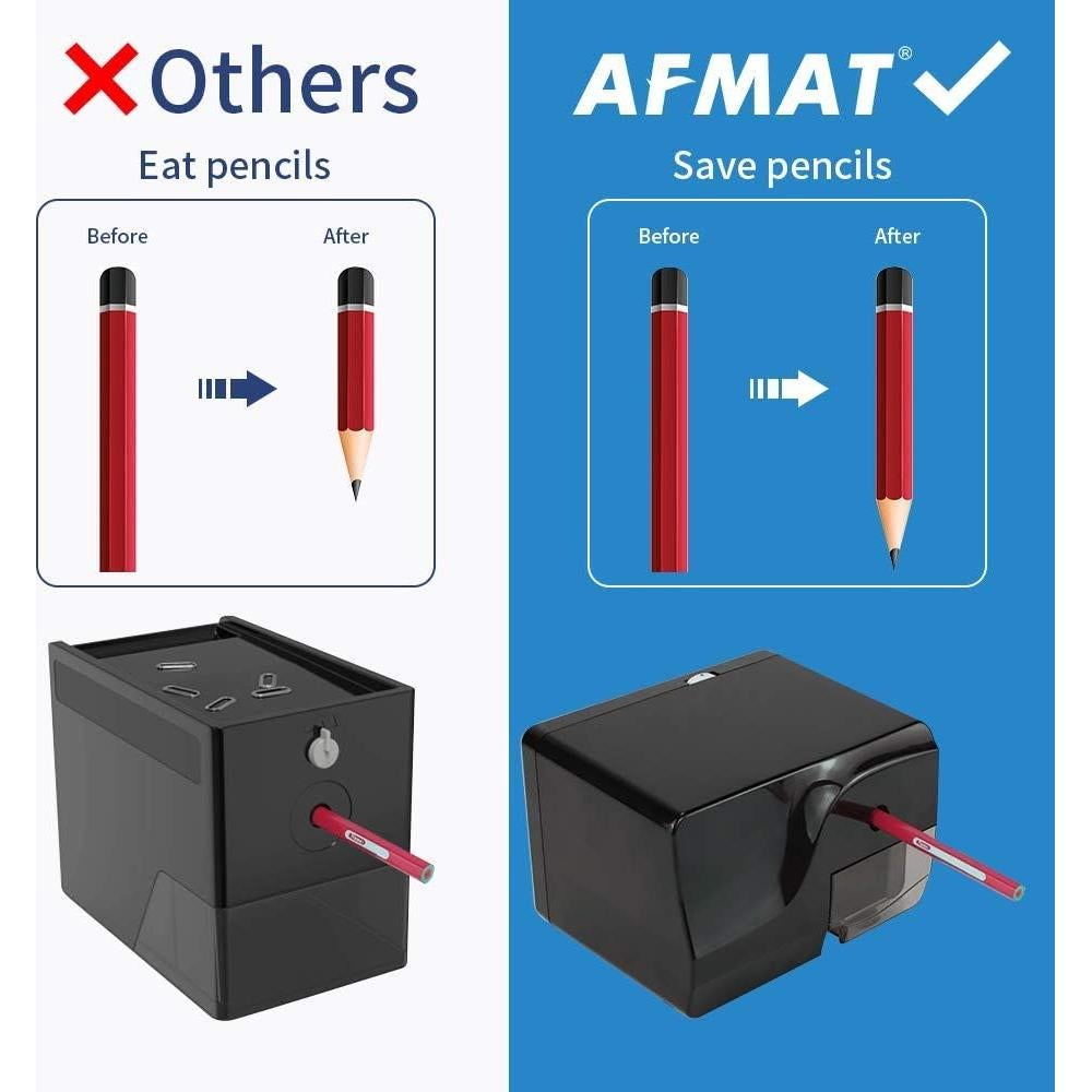 Sacapuntas Eléctrico AFMAT Negro 6-8mm 3 Configuraciones