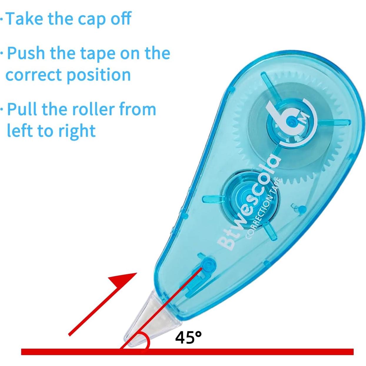 Cinta Correctora Btwescola 6 Piezas 6 Metros Azul