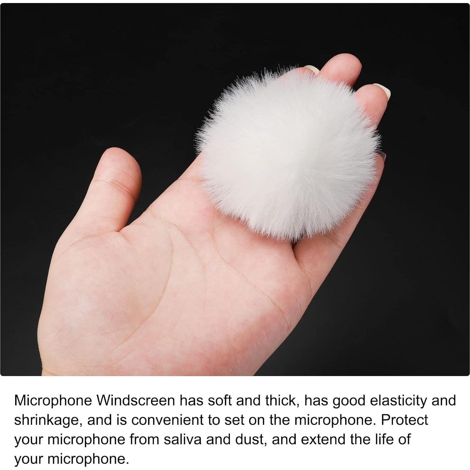 Funda de Micrófono Peluda PATIKIL 7mm x 55mm Blanca