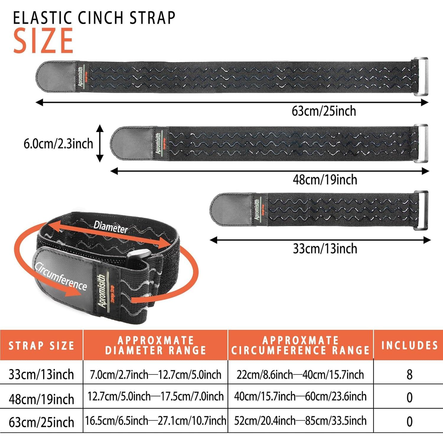 Correas Elásticas de Almacenamiento Apromisith 30.48 cm - Paquete de 8