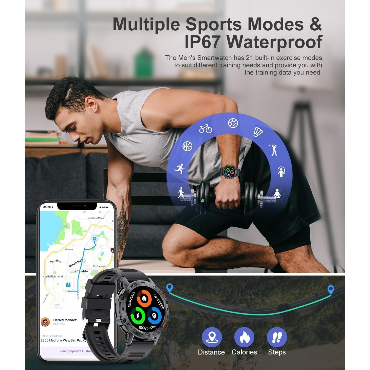 Reloj Inteligente Militar SUNKTA A230+ 100 Modos Deportivos