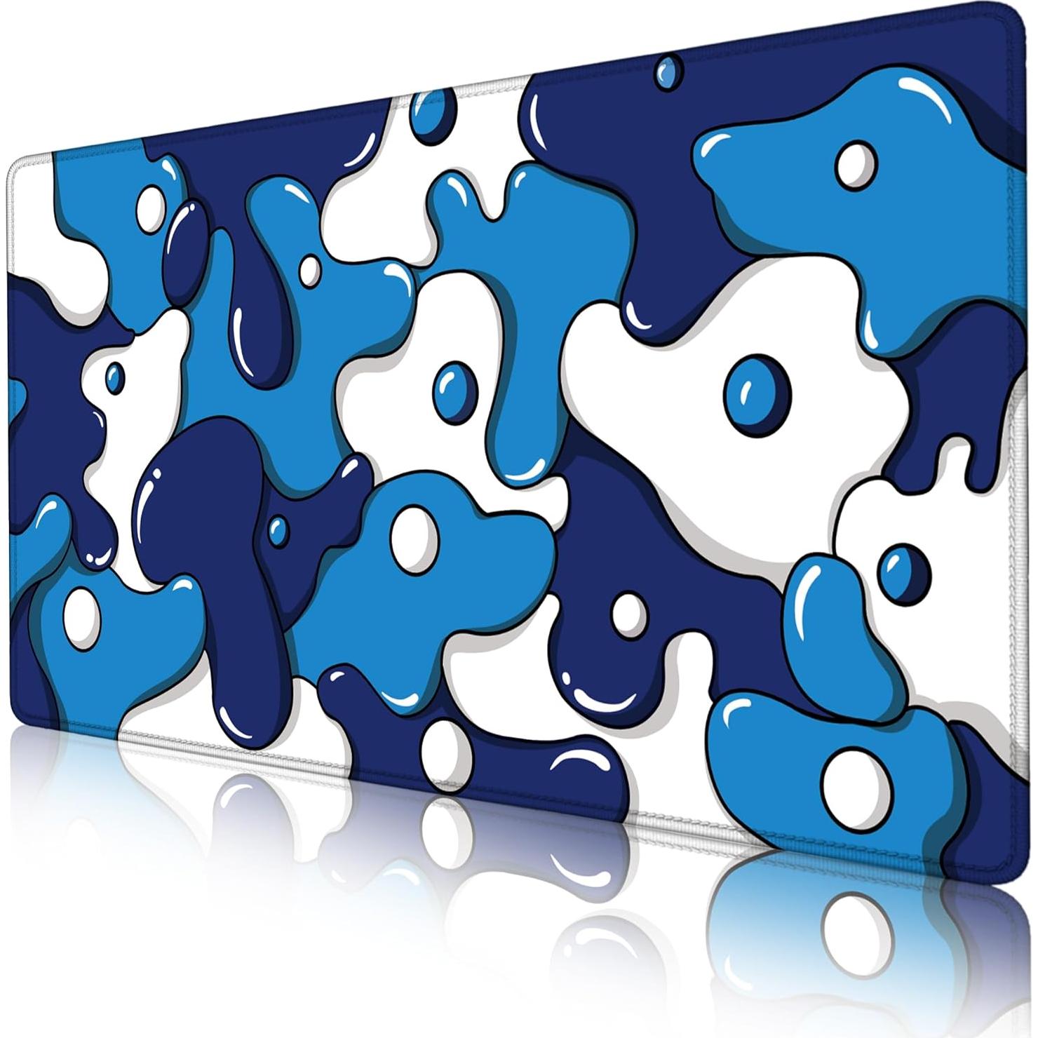 Alfombrilla de Ratón MEWOOCUE 80x40cm Azul Geométrico XXL