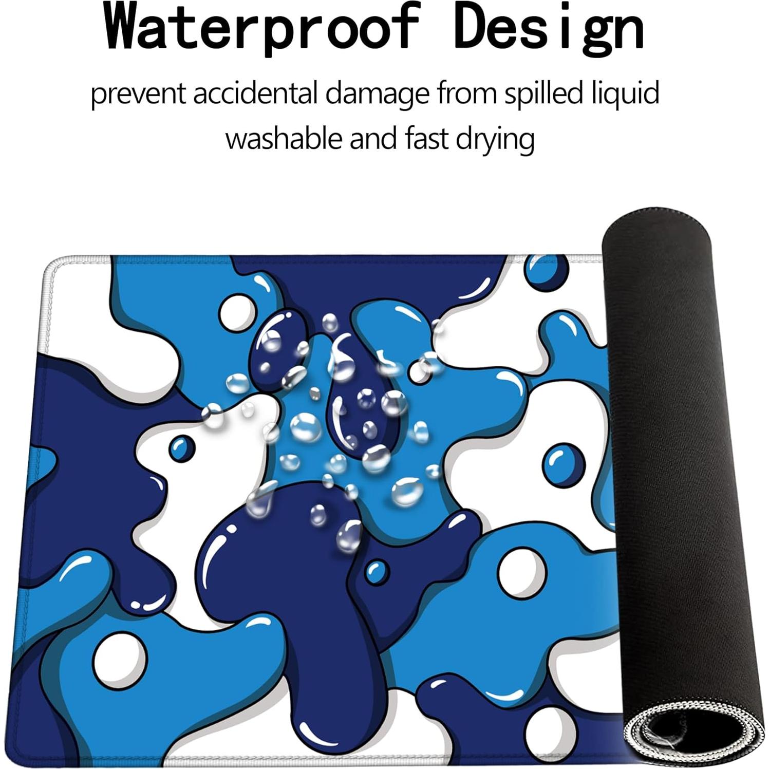 Alfombrilla de Ratón MEWOOCUE 80x40cm Azul Geométrico XXL