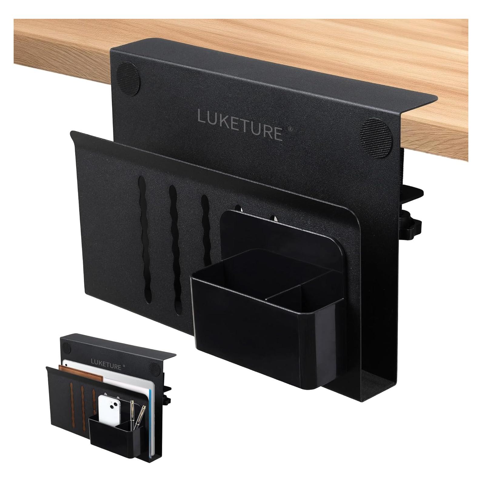 Almacenamiento Lateral de Escritorio LUKETURE Negro 1 Nivel