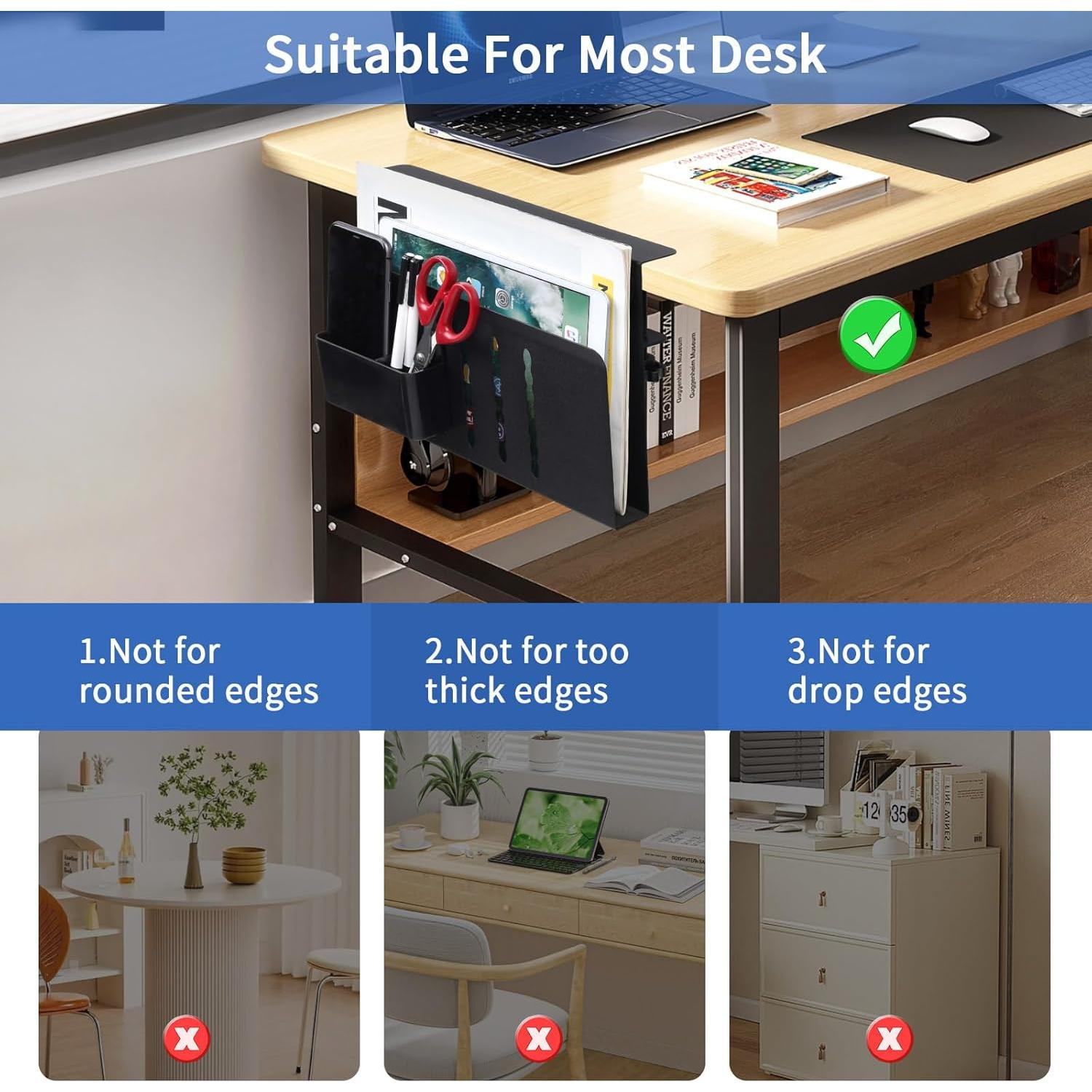 Almacenamiento Lateral de Escritorio LUKETURE Negro 1 Nivel