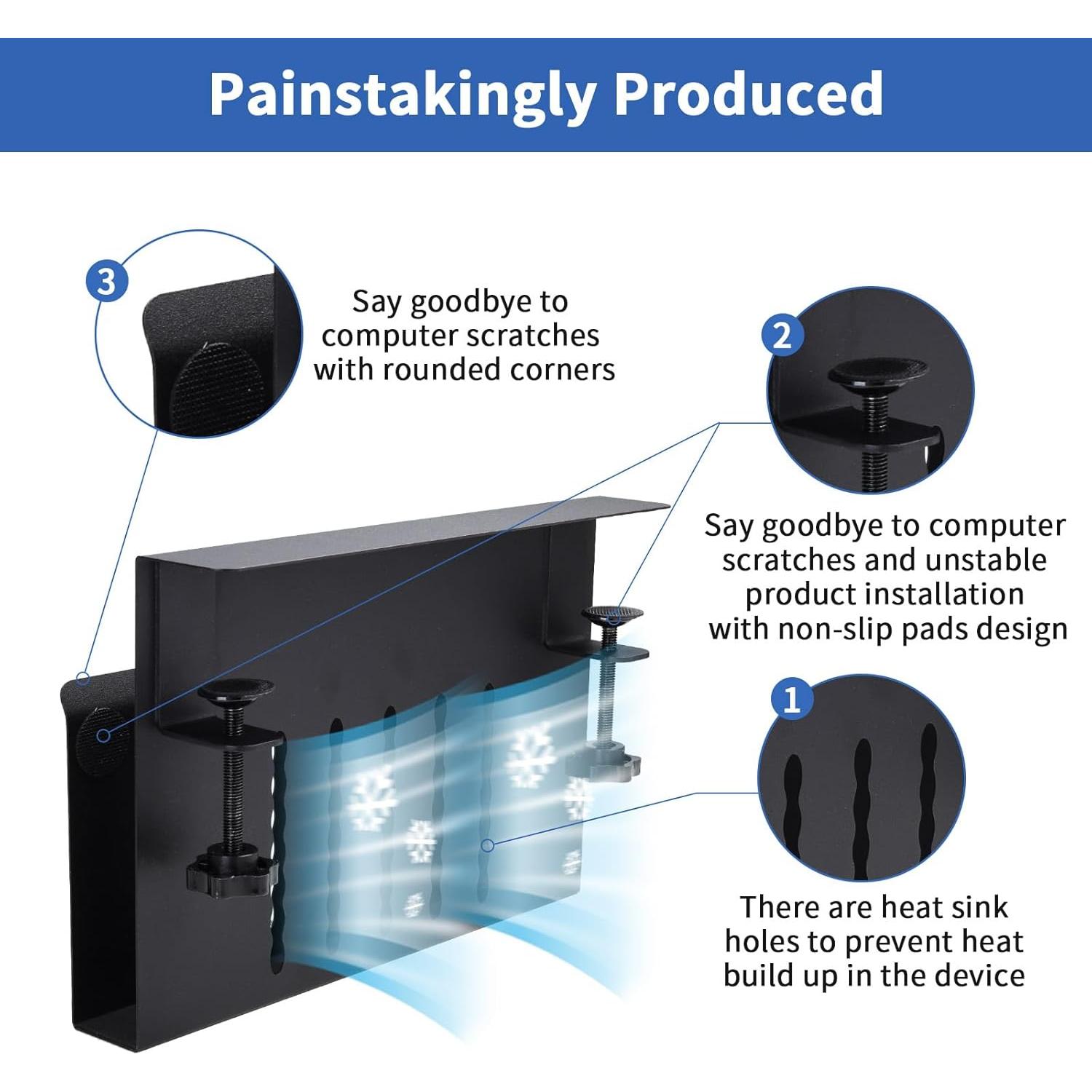 Almacenamiento Lateral de Escritorio LUKETURE Negro 1 Nivel