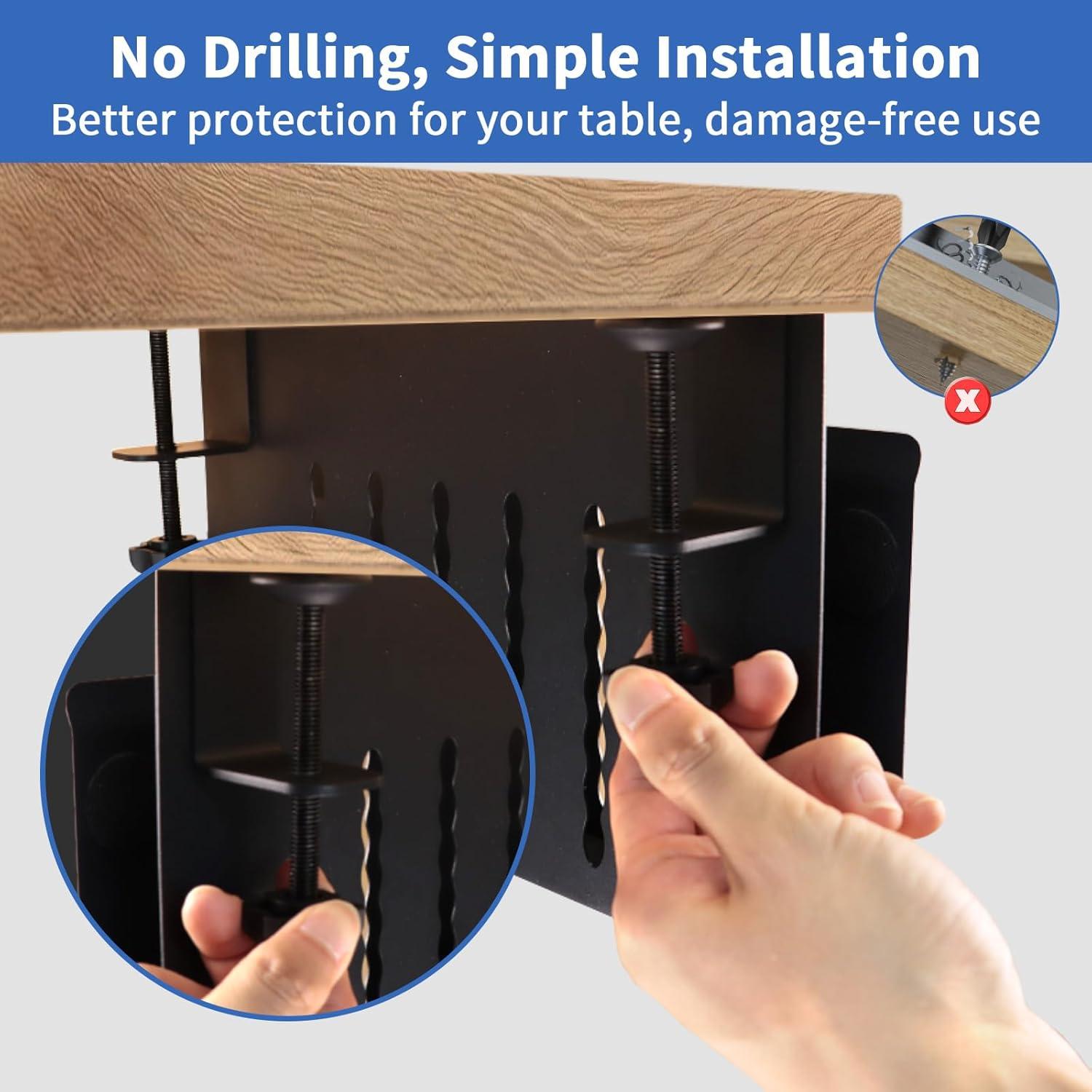 Almacenamiento Lateral de Escritorio LUKETURE Negro 1 Nivel