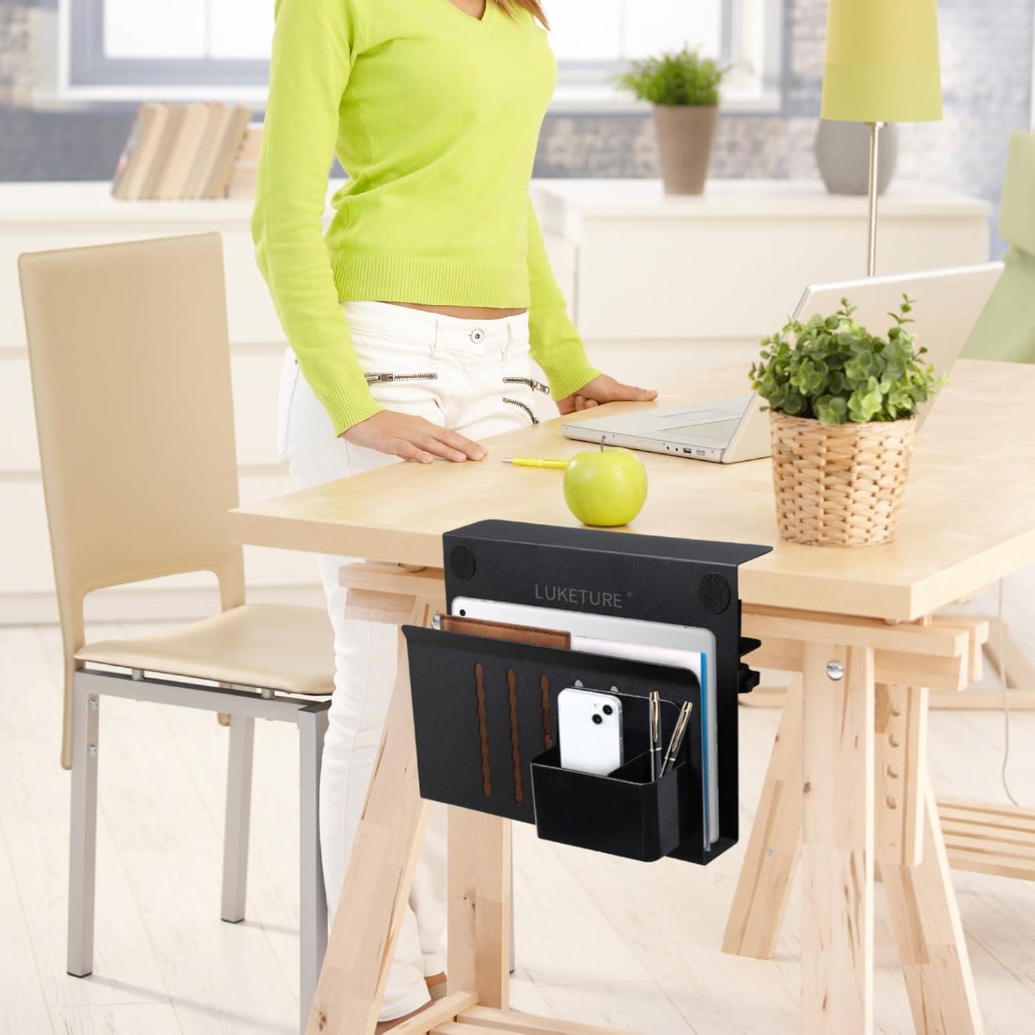 Almacenamiento Lateral de Escritorio LUKETURE Negro 1 Nivel