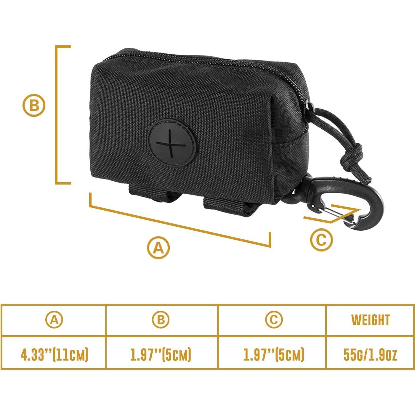 Porta Bolsas de Poop OneTigris con Cremallera - Negro