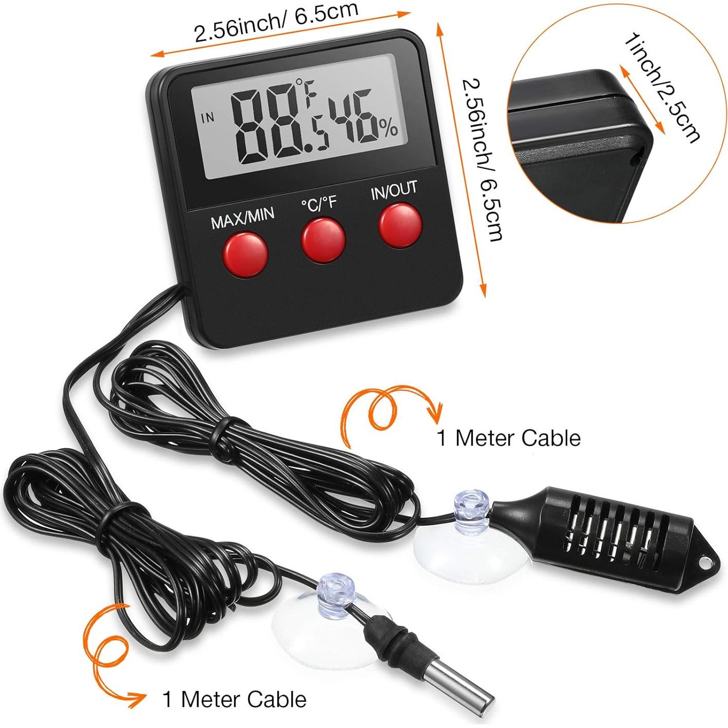 Termómetro Digital y Higrómetro para Reptiles Weewooday - 2 Piezas