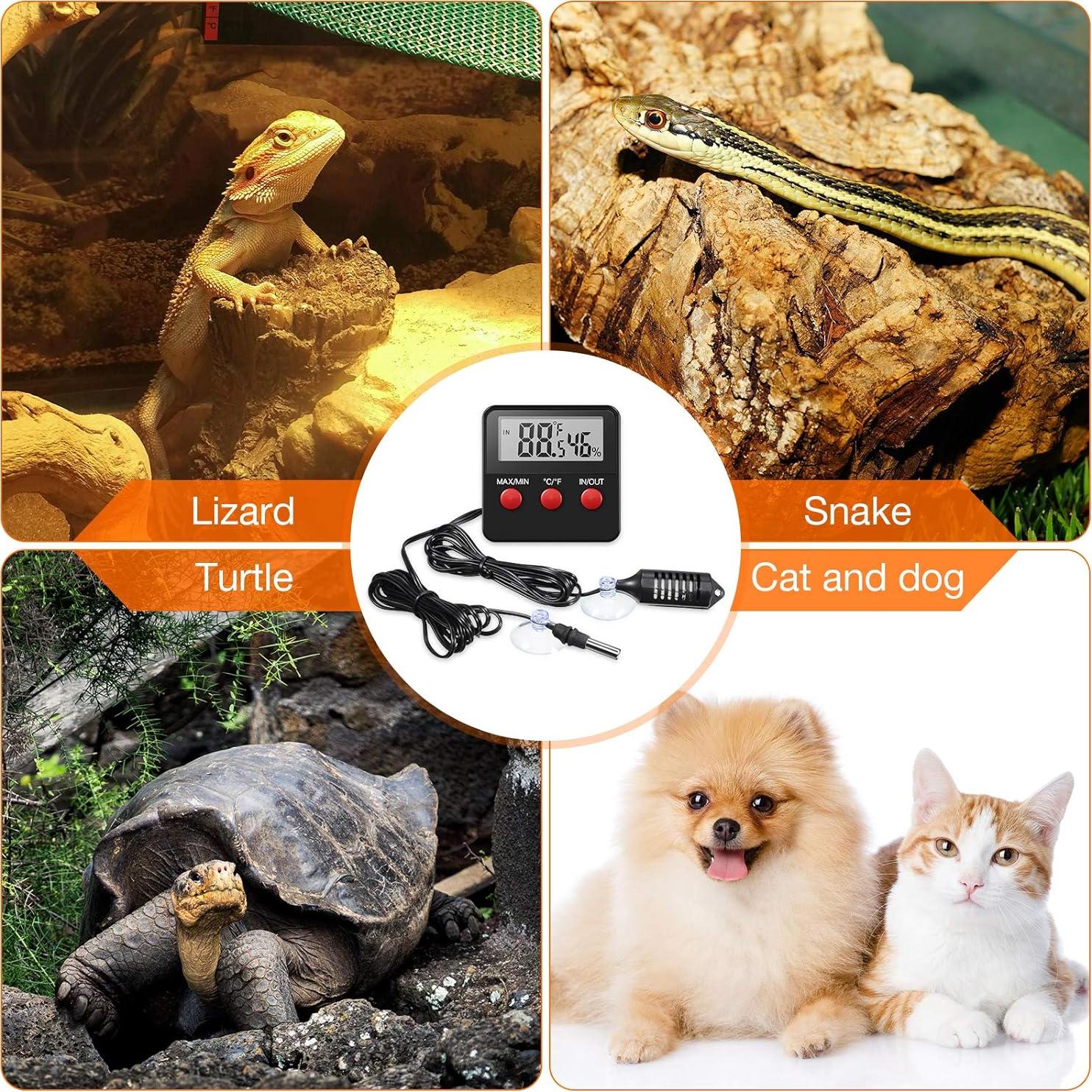 Termómetro Digital y Higrómetro para Reptiles Weewooday - 2 Piezas