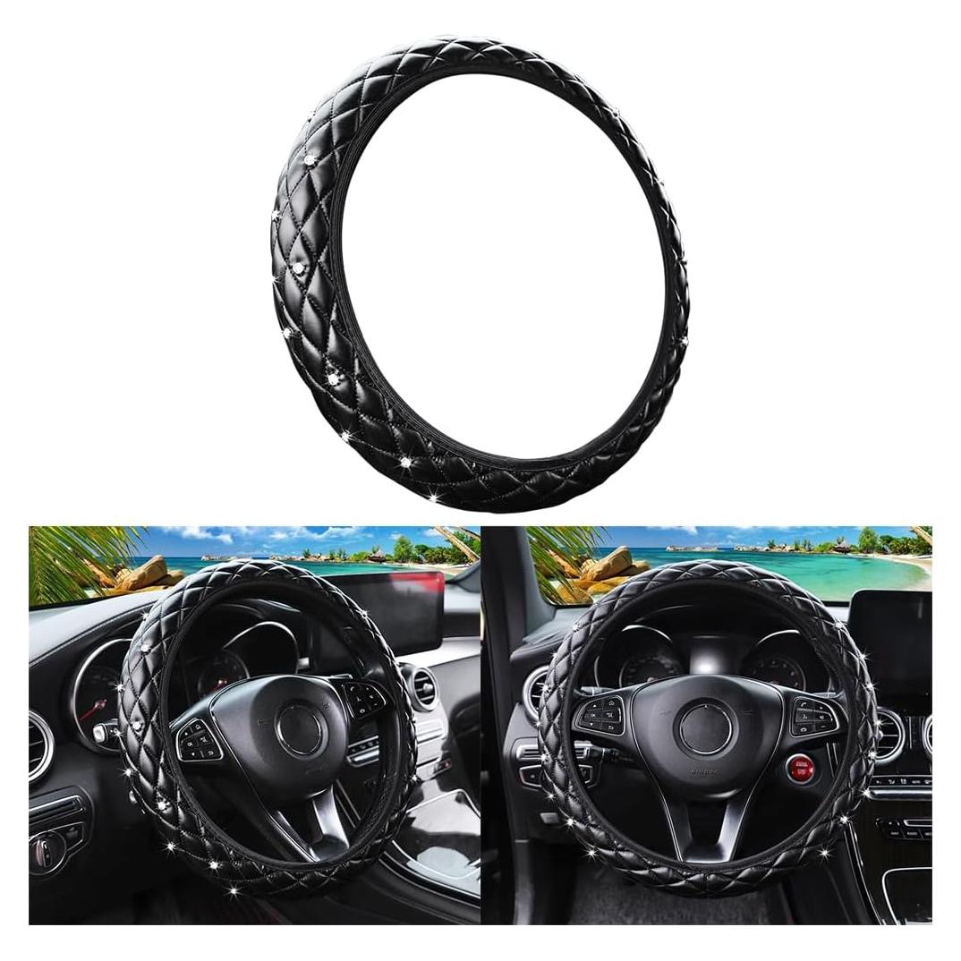 Cubierta de Volante de Coche HZEL Antideslizante 30 cm Negro