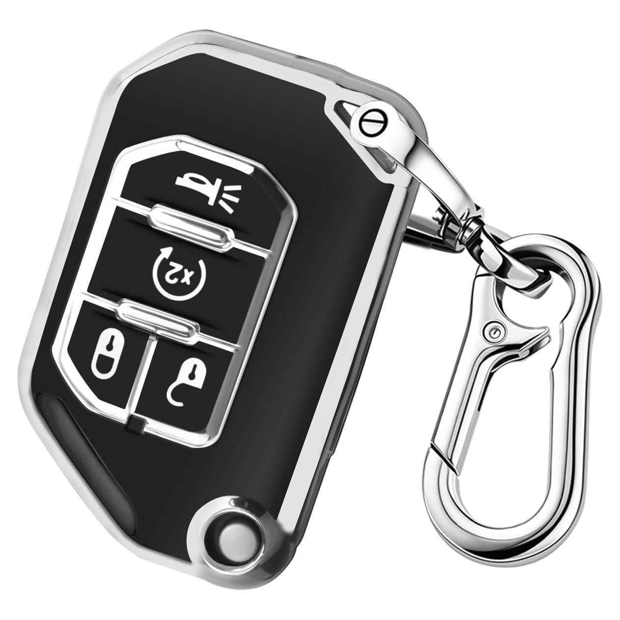 Cubierta de llavero QBUC para Jeep Wrangler y Gladiator - Negro
