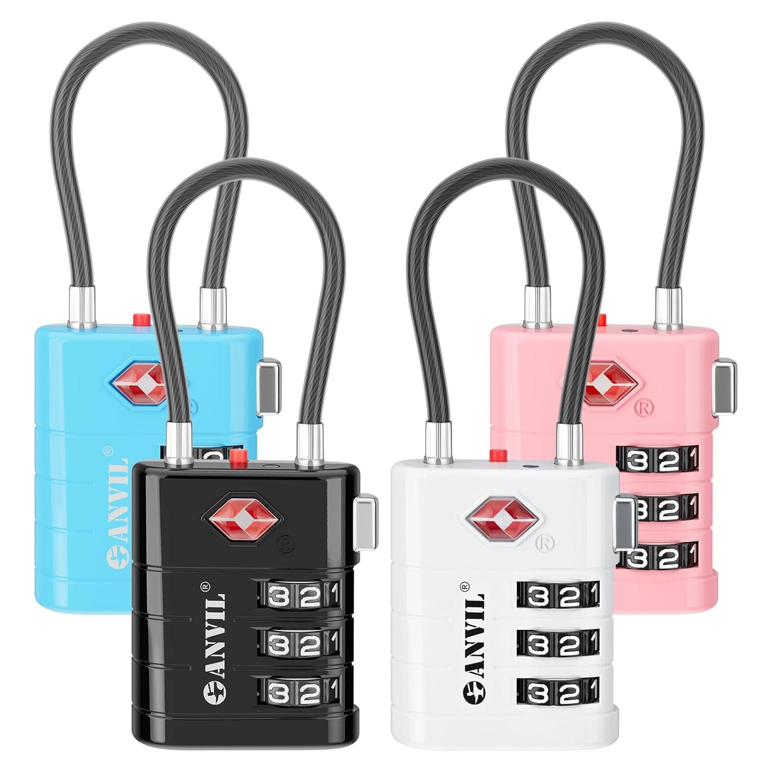 Candado de Combinación TSA ANVIL 23021 - Alta Seguridad para Equipaje