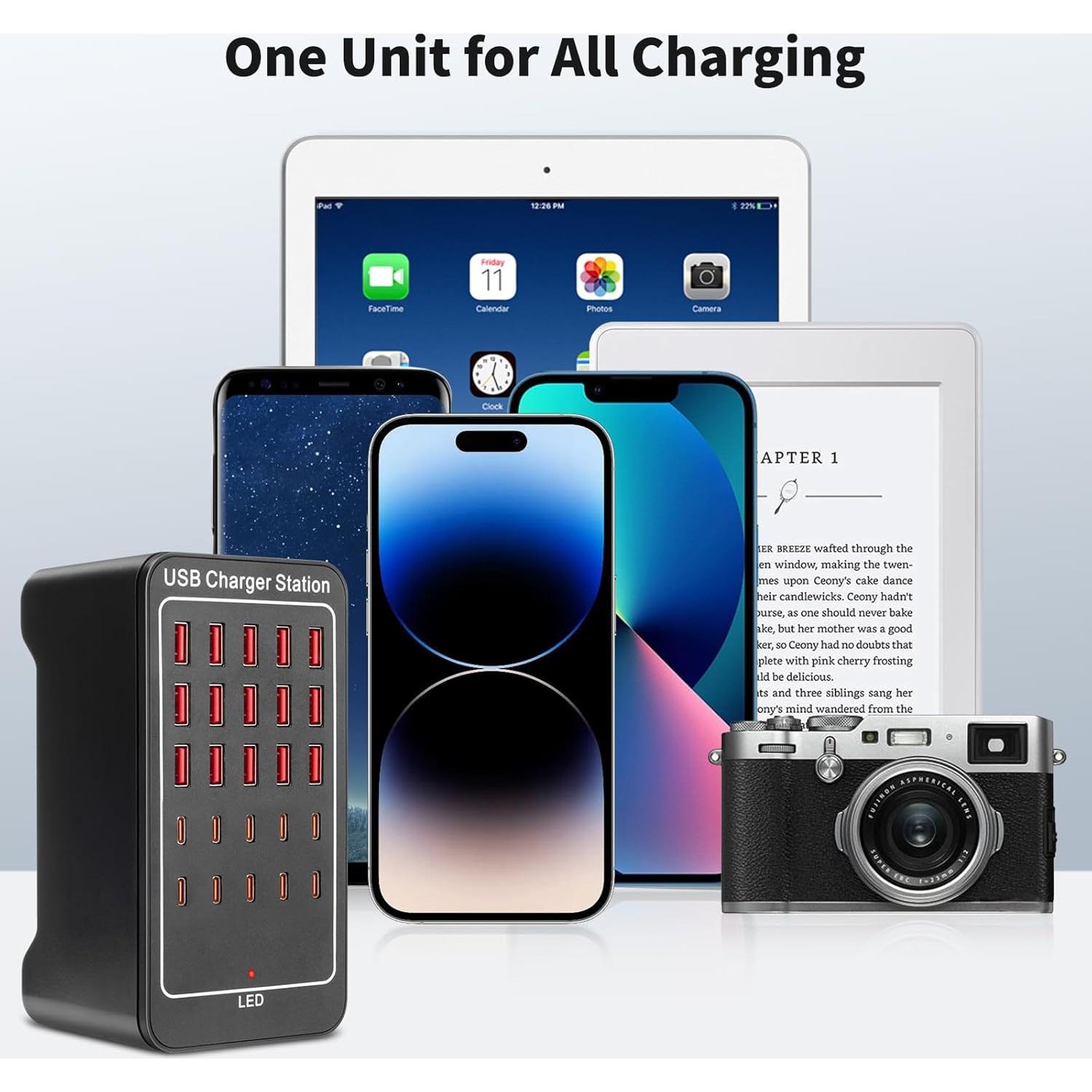 Estación de Carga USB-C 125W 25 Puertos RUANSZZ