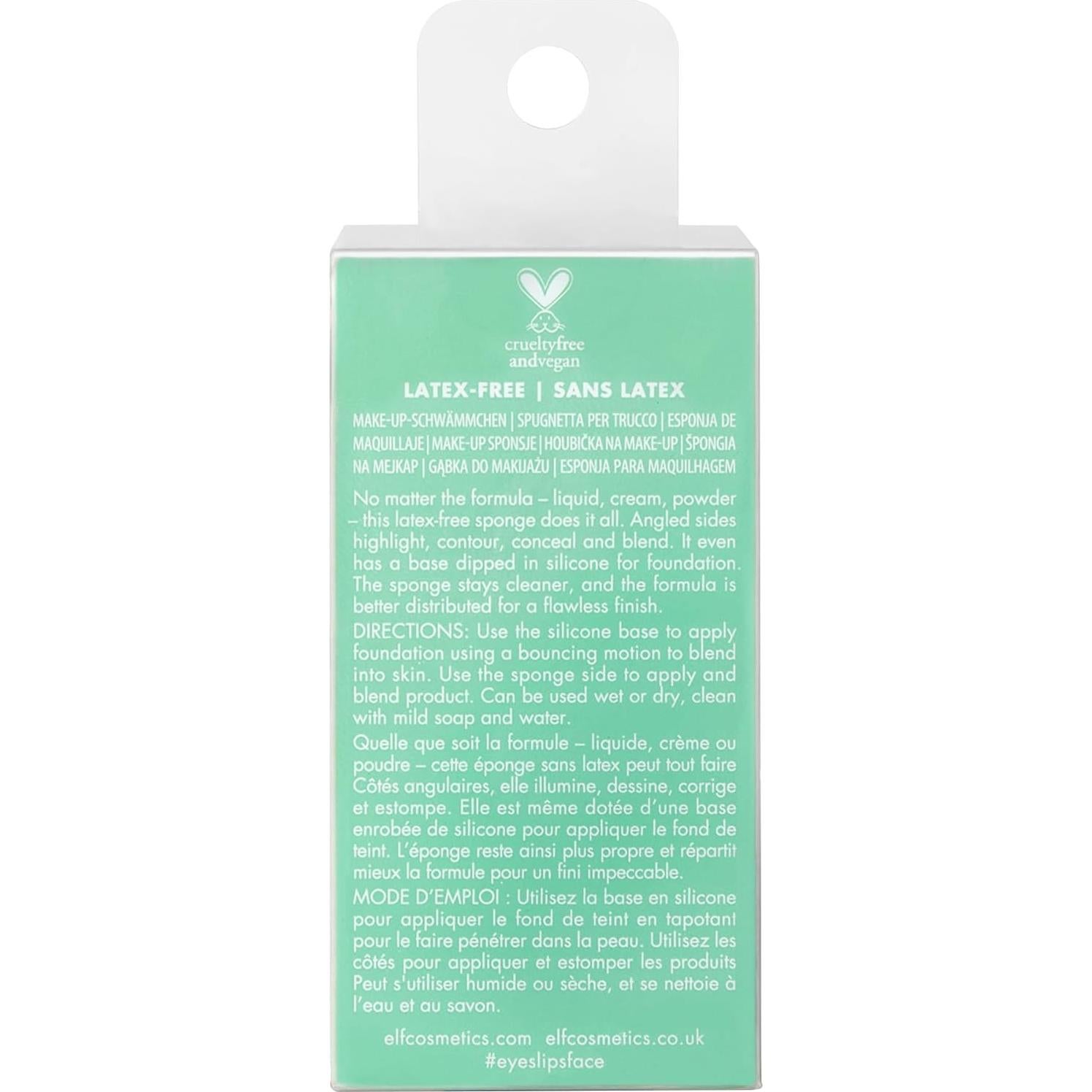 Esponja de Silicona Angulada e.l.f. para Rostro - Vegana 1 Cuenta