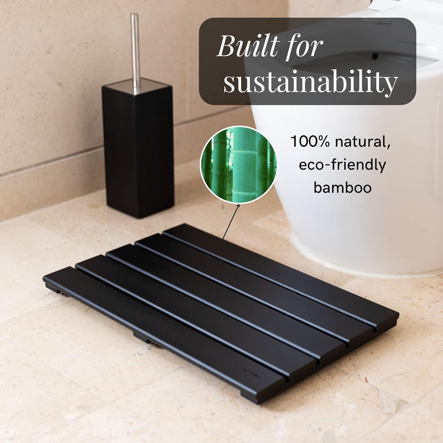 Alfombra de Baño Antideslizante GOBAM de Bambú 50x33 cm