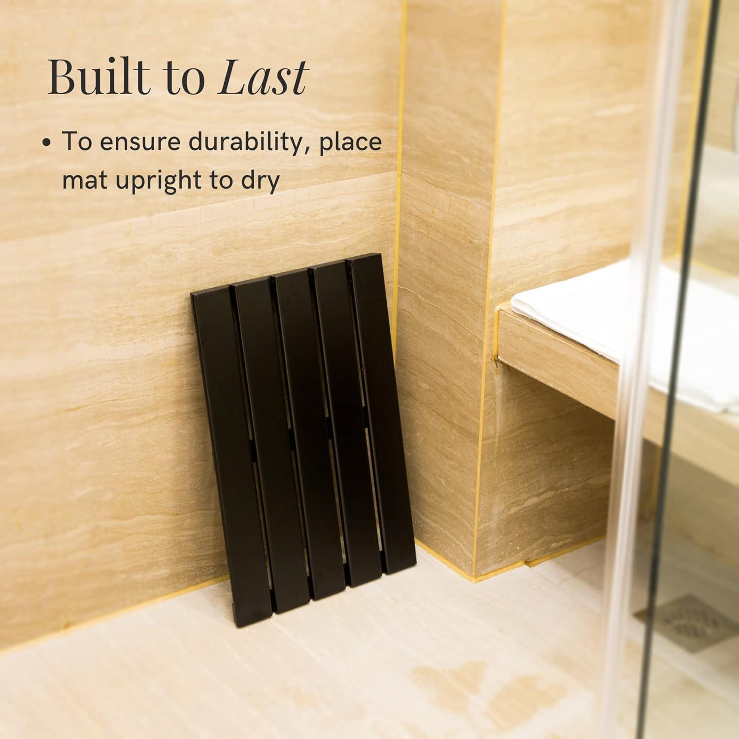 Alfombra de Baño Antideslizante GOBAM de Bambú 50x33 cm