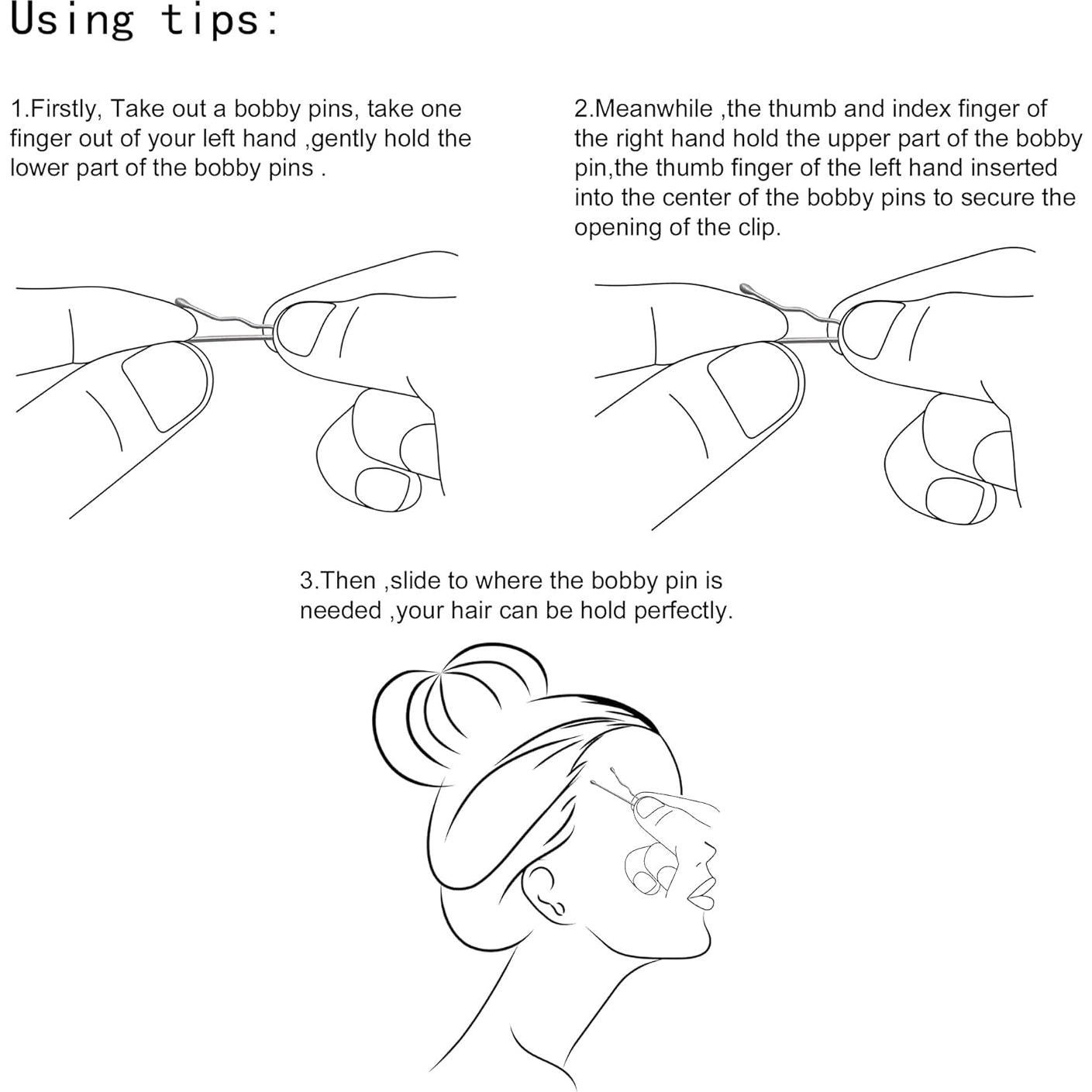 Pasadores de Pelo de Metal Dofash 5cm Negro 60pcs