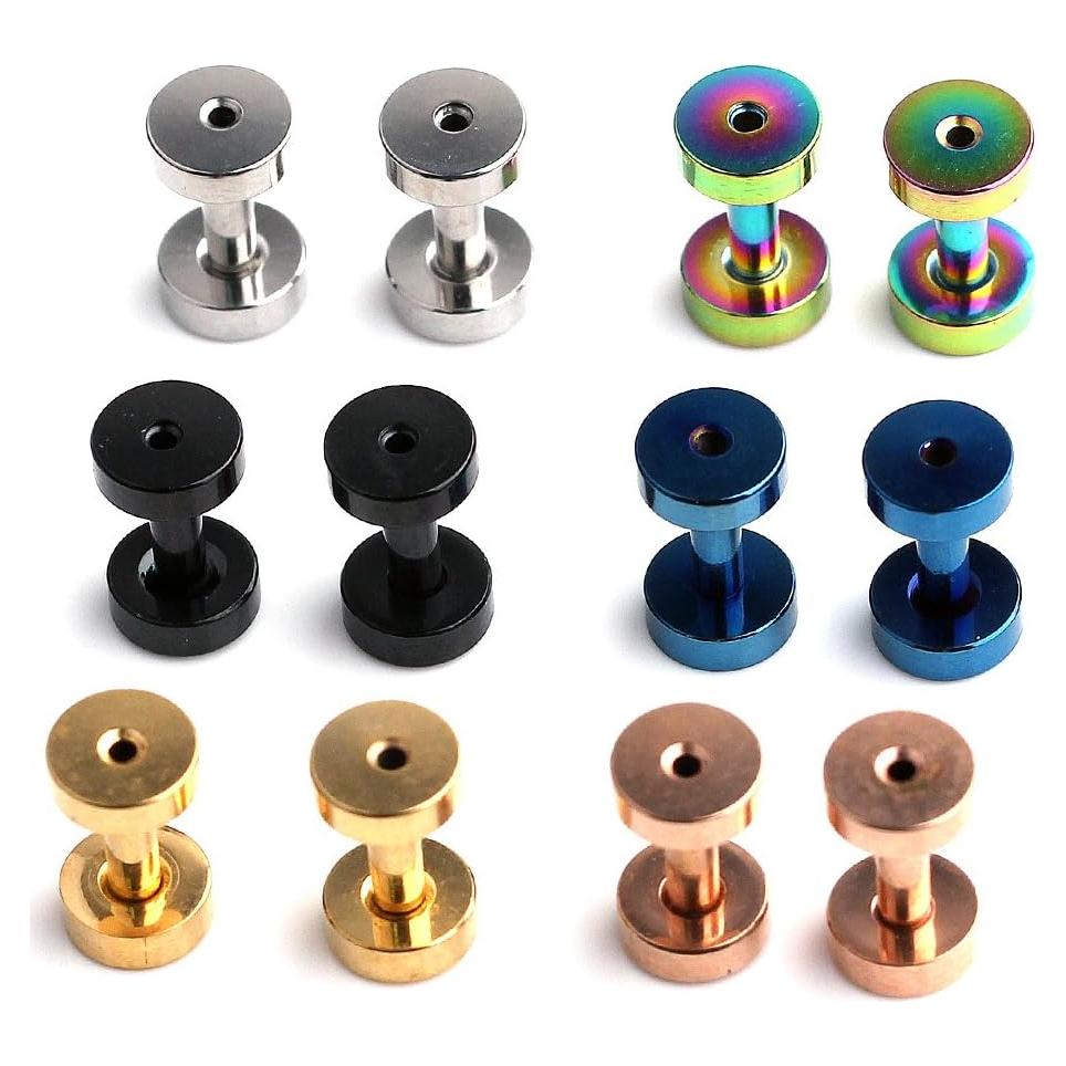 Kit de Expansión de Orejas Ruifan 6 Pares Acero Quirúrgico 6G-00G