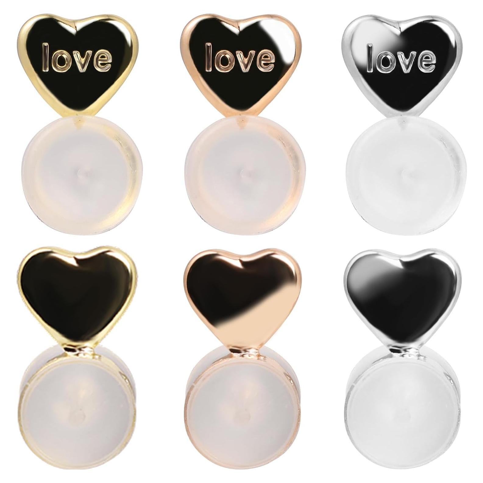 Soportes de Pendientes VeekyVicky de Silicona Oro Rosa y Plata