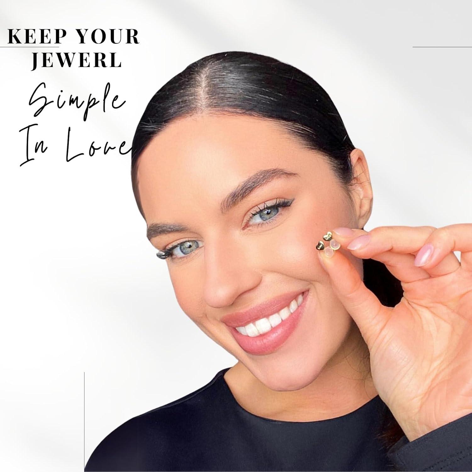 Soportes de Pendientes VeekyVicky de Silicona Oro Rosa y Plata