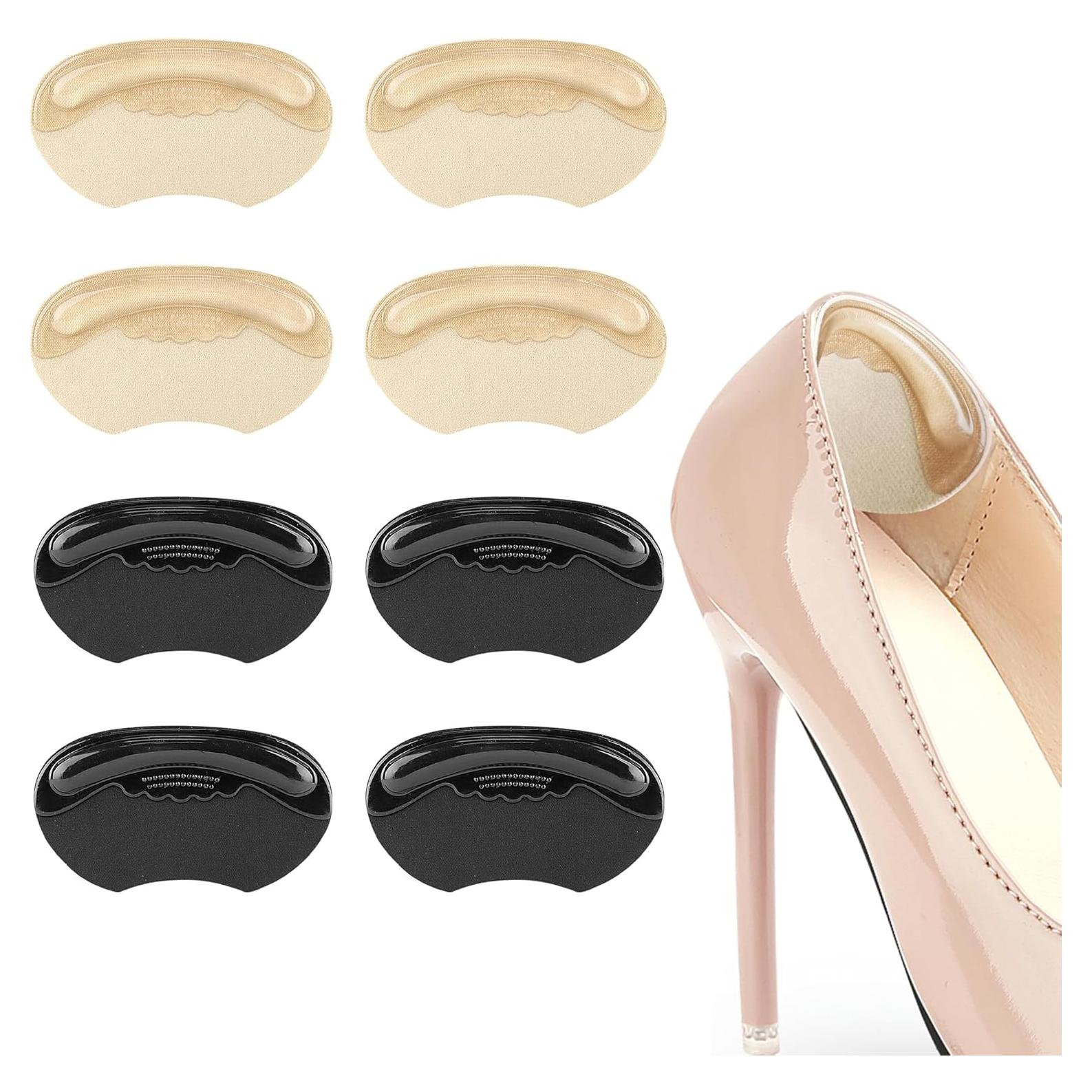 Almohadillas de Gel para Talón HGBOO - 4 Pares (2 Negro + 2 Beige)