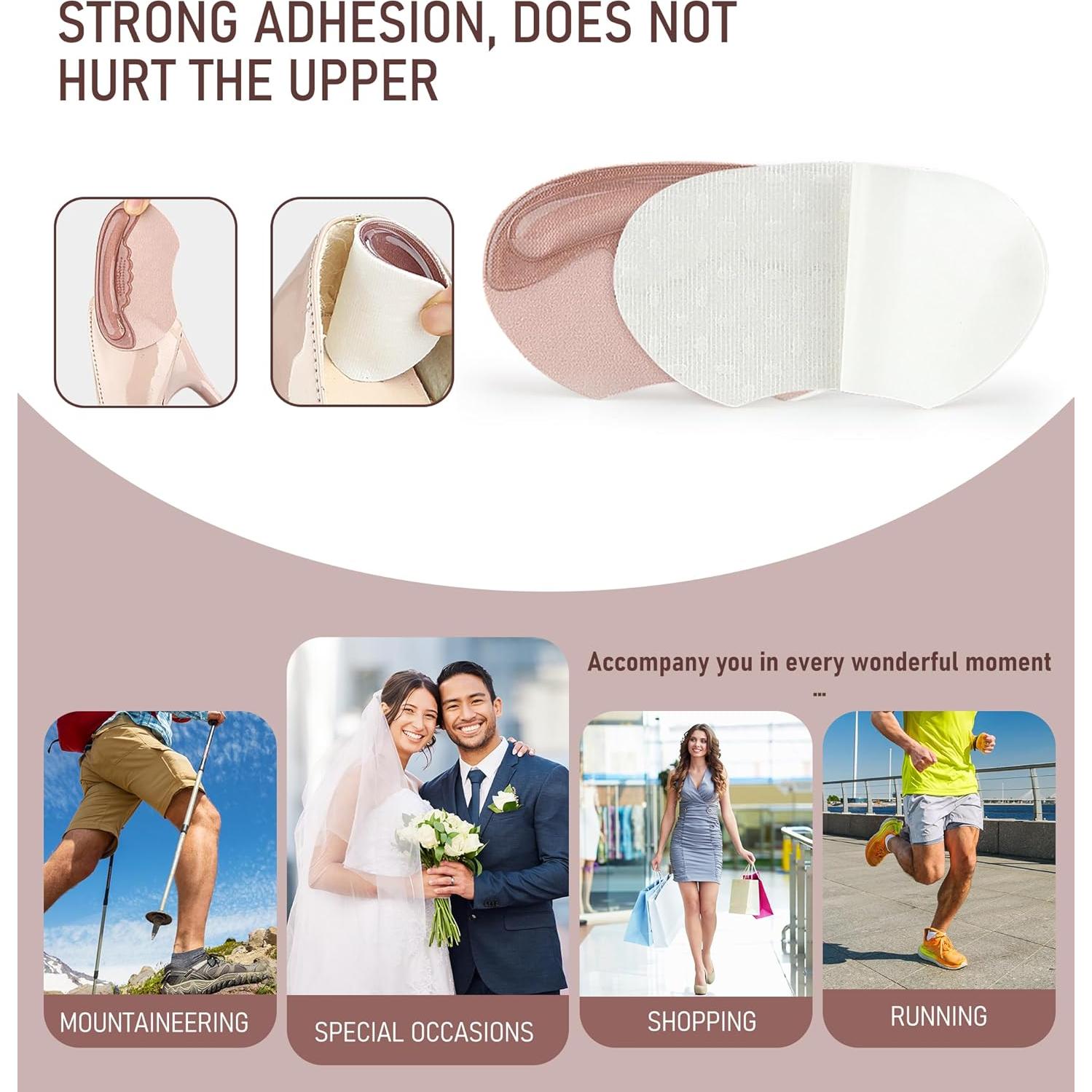 Almohadillas de Gel para Talón HGBOO - 4 Pares (2 Negro + 2 Beige)