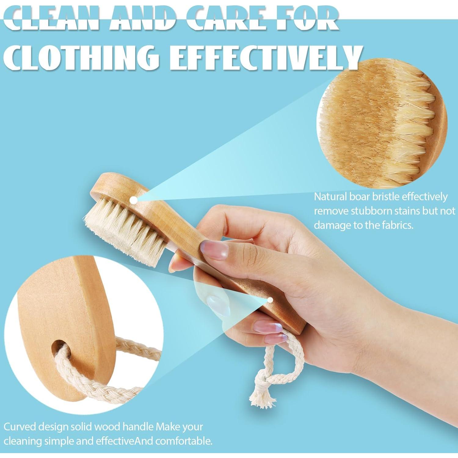 3 Cepillos Quitamanchas de Madera ZJoey con Cerda de Jabalí