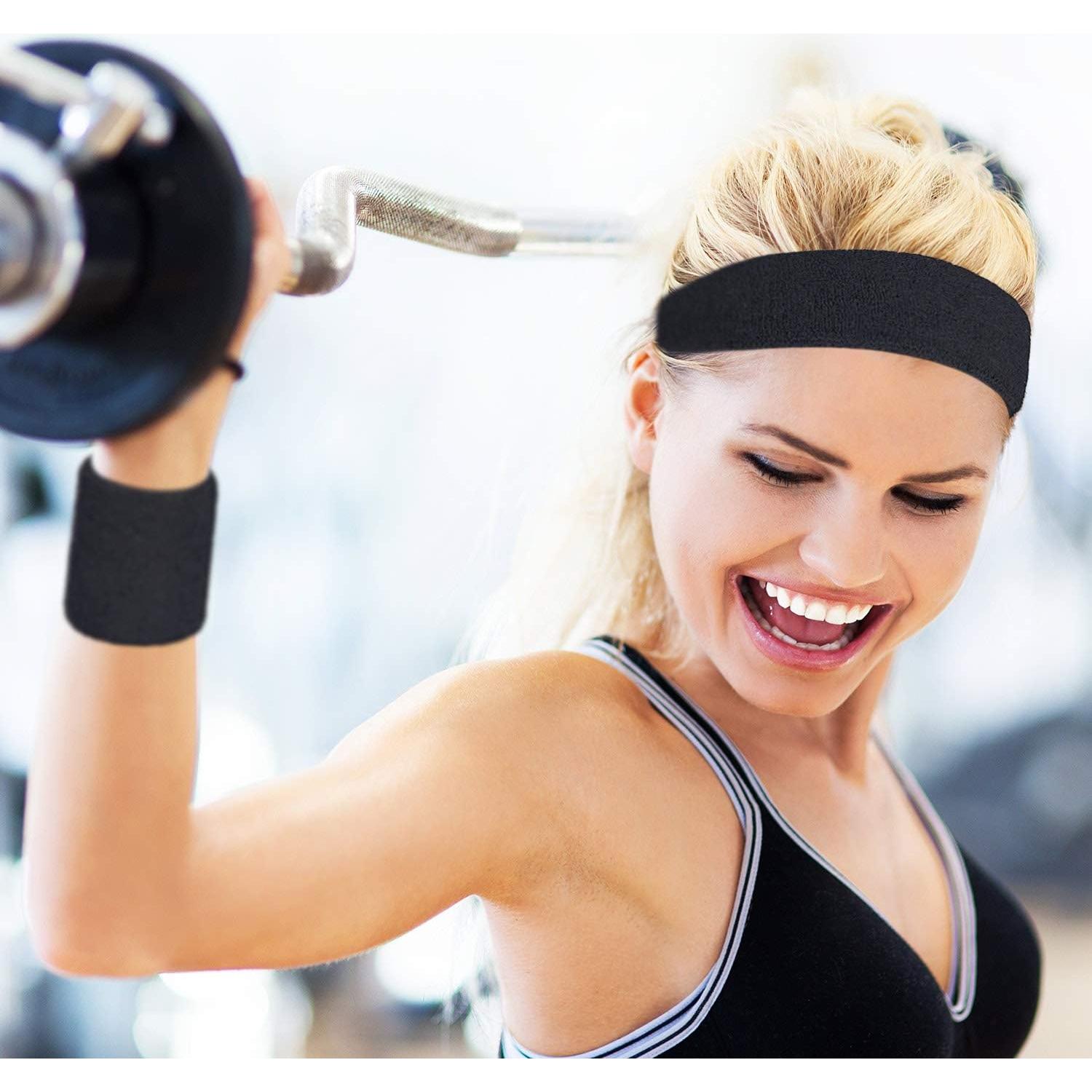 Conjunto de Bandas para Sudor Bememo 6 Pcs Neón - 2 Cintas y 4 Muñequera