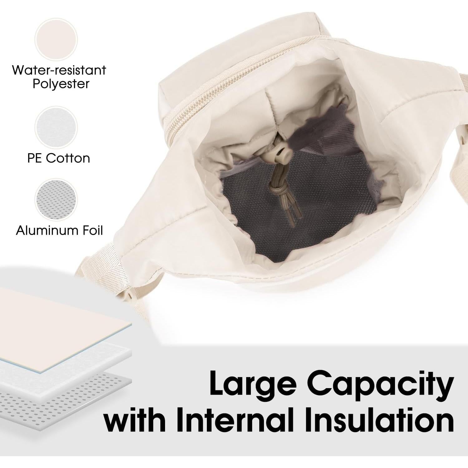 Bolsa Portabotellas de Agua Ceneda Beige 0.95L 1.18L Aislada