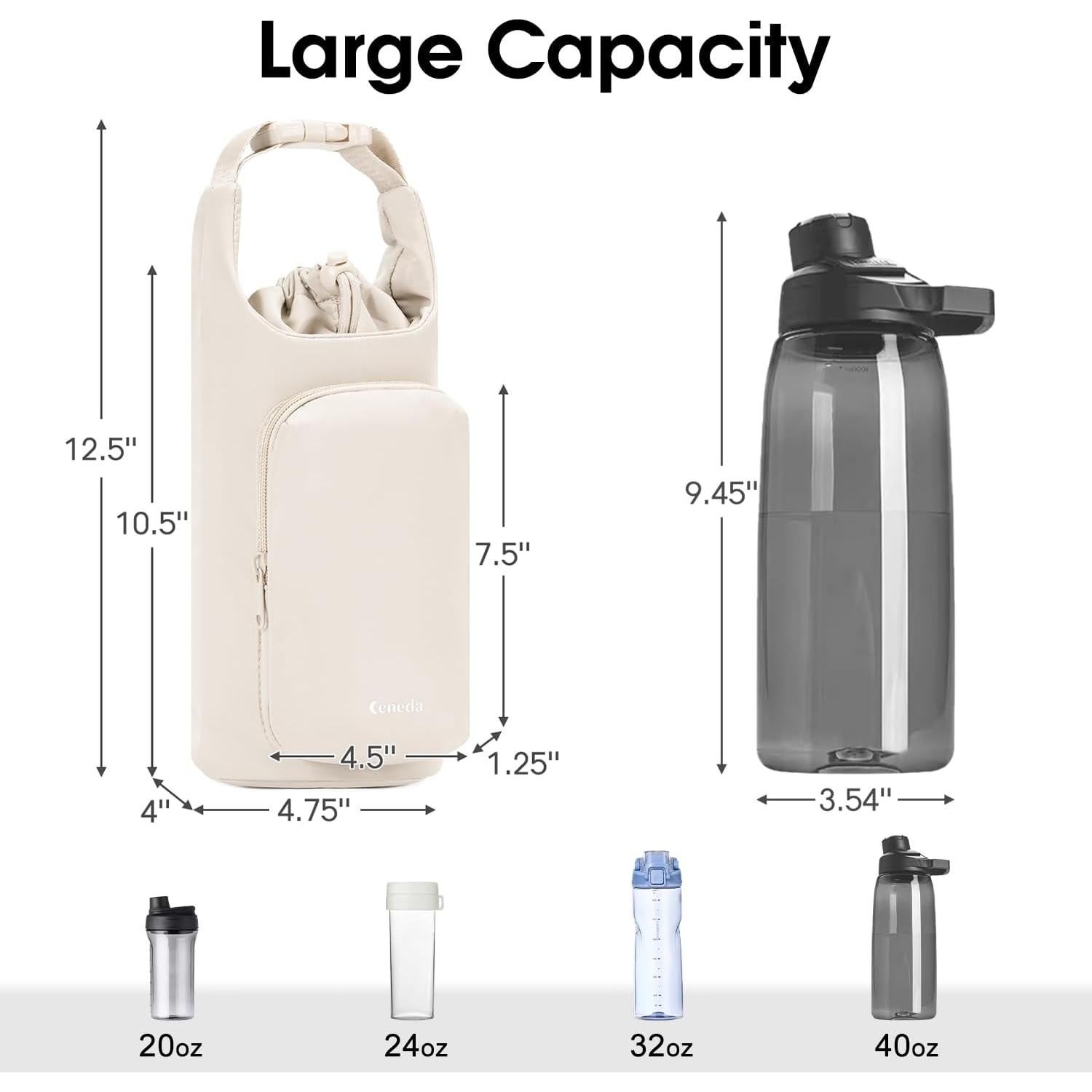 Bolsa Portabotellas de Agua Ceneda Beige 0.95L 1.18L Aislada