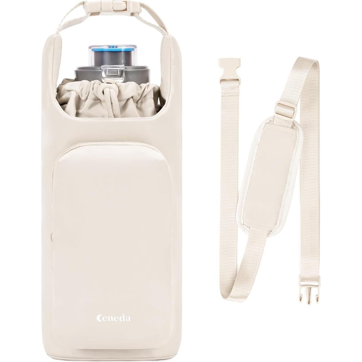 Bolsa Portabotellas de Agua Ceneda Beige 0.95L 1.18L Aislada