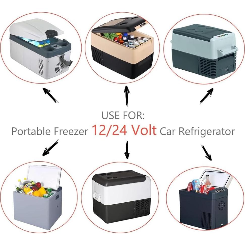 Cable de Alimentación 12V CC Luochahaishi 1.8m para Refrigerador