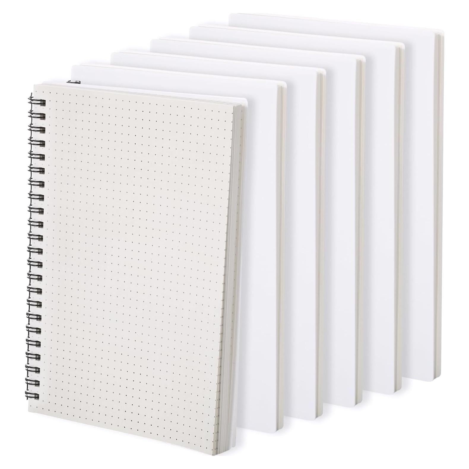 6 Cuadernos Espirales A5 Dunzoom Papel Punteado 160 Páginas